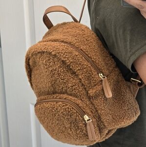Faux Shearling Backpack